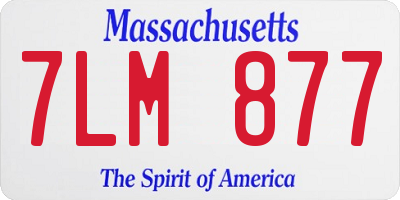 MA license plate 7LM877