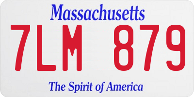 MA license plate 7LM879