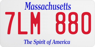 MA license plate 7LM880
