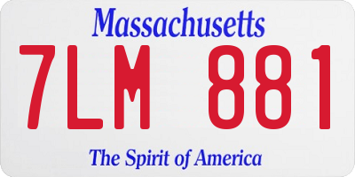 MA license plate 7LM881