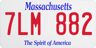 MA license plate 7LM882