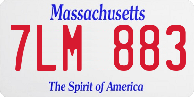 MA license plate 7LM883