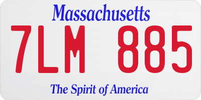 MA license plate 7LM885