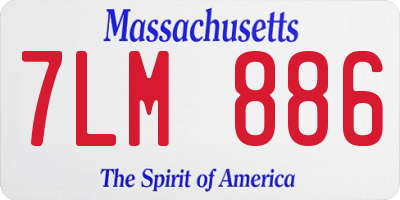 MA license plate 7LM886