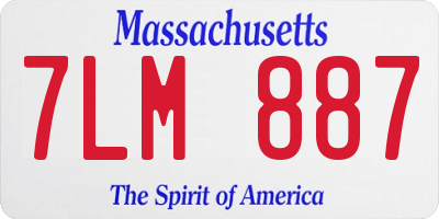 MA license plate 7LM887