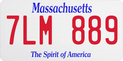 MA license plate 7LM889