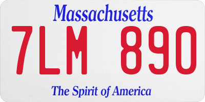 MA license plate 7LM890