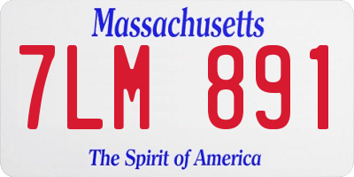 MA license plate 7LM891
