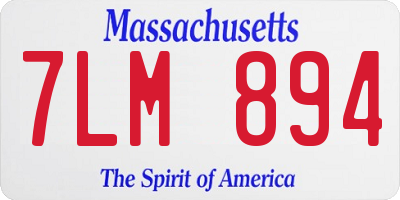 MA license plate 7LM894