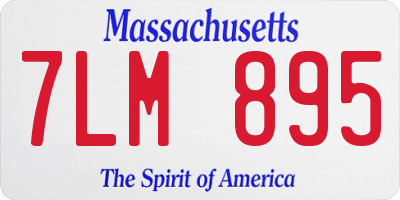 MA license plate 7LM895