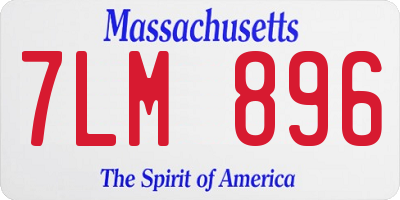 MA license plate 7LM896