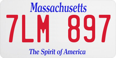 MA license plate 7LM897