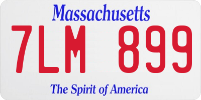 MA license plate 7LM899