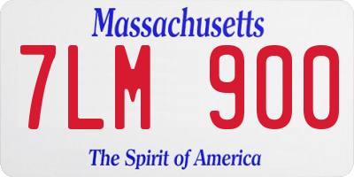 MA license plate 7LM900