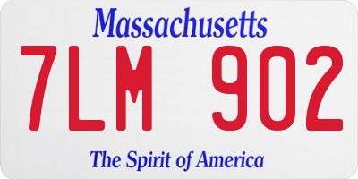 MA license plate 7LM902