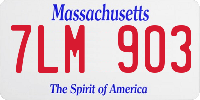 MA license plate 7LM903