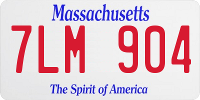MA license plate 7LM904