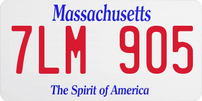 MA license plate 7LM905