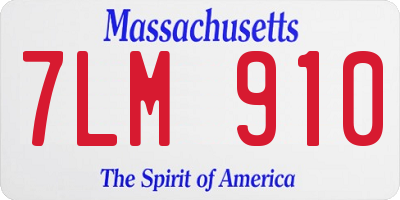 MA license plate 7LM910