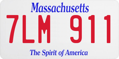 MA license plate 7LM911