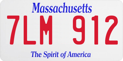 MA license plate 7LM912