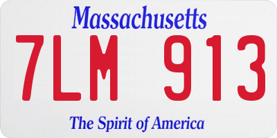 MA license plate 7LM913