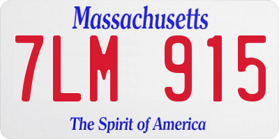MA license plate 7LM915