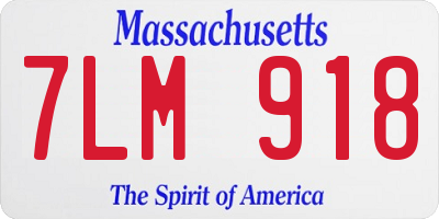 MA license plate 7LM918