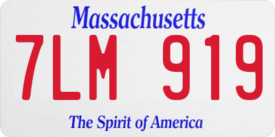 MA license plate 7LM919