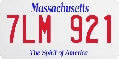 MA license plate 7LM921