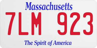 MA license plate 7LM923