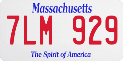 MA license plate 7LM929