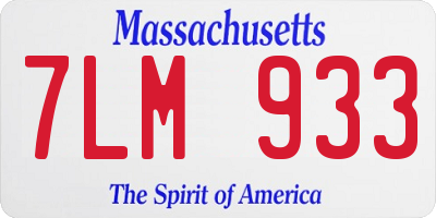 MA license plate 7LM933