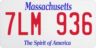 MA license plate 7LM936