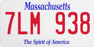MA license plate 7LM938