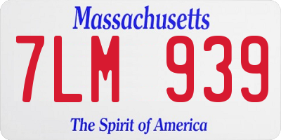MA license plate 7LM939