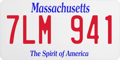 MA license plate 7LM941