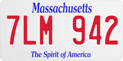 MA license plate 7LM942