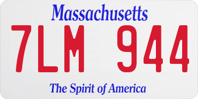 MA license plate 7LM944
