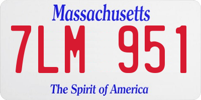 MA license plate 7LM951