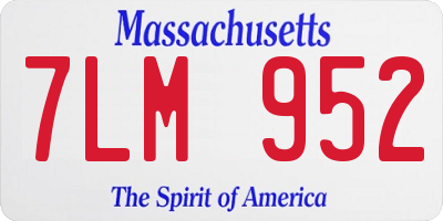 MA license plate 7LM952