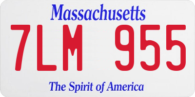 MA license plate 7LM955