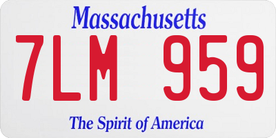 MA license plate 7LM959