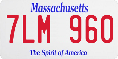 MA license plate 7LM960
