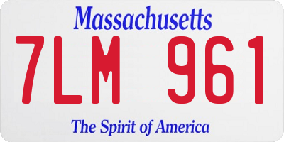 MA license plate 7LM961