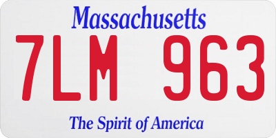 MA license plate 7LM963
