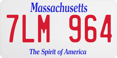 MA license plate 7LM964
