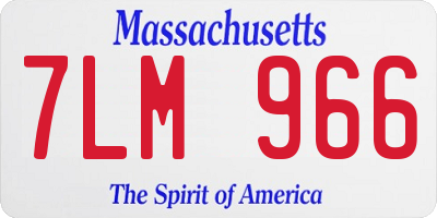 MA license plate 7LM966