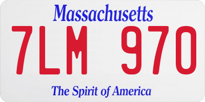MA license plate 7LM970