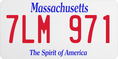 MA license plate 7LM971